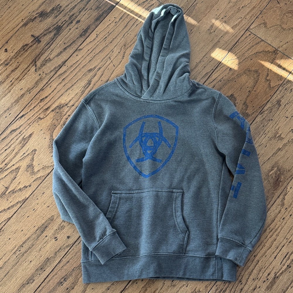 Ariat Gray and Blue Kids Hoodie